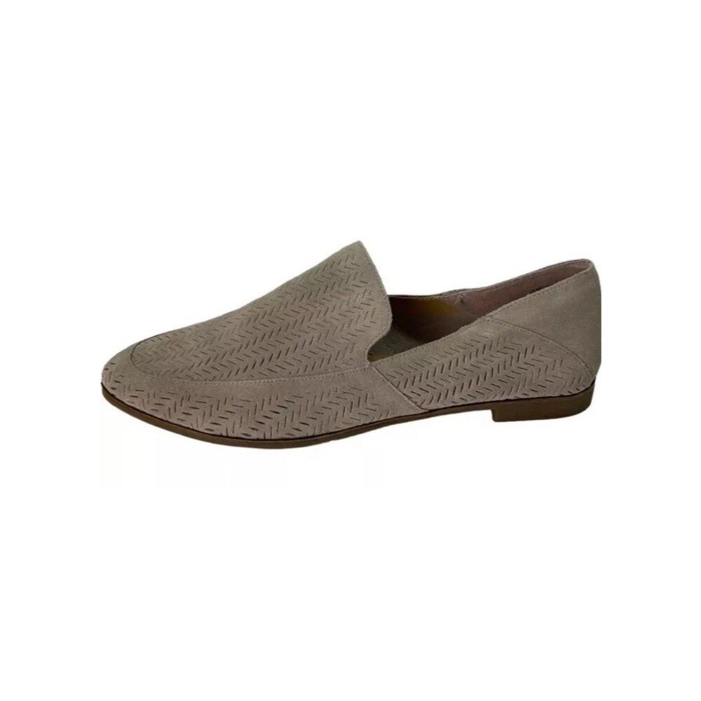 Lucky Brand Size 11 Suede Loafer Flats Perforated Brogan Taupe Tan Beige